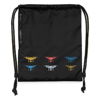 Vintage Drone Pilot - Gymsac made from recycled material - black - Front