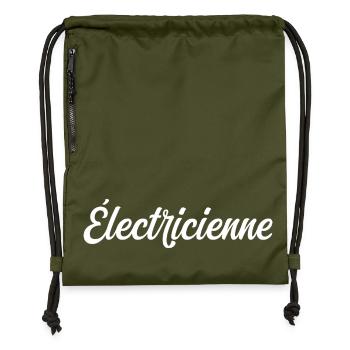 Électricienne - Sac à cordon en polyester recyclé - military green - Devant