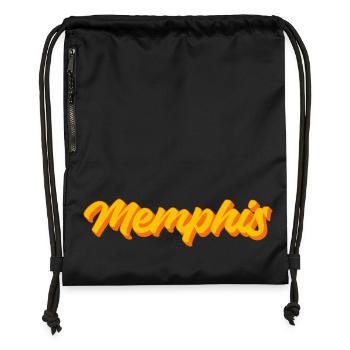 Memphis Retro Script Sunset - Gymsac made from recycled material - black - Front