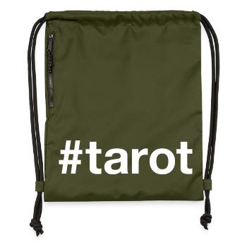Tarot Hashtag - Sac à cordon en polyester recyclé - military green - Devant