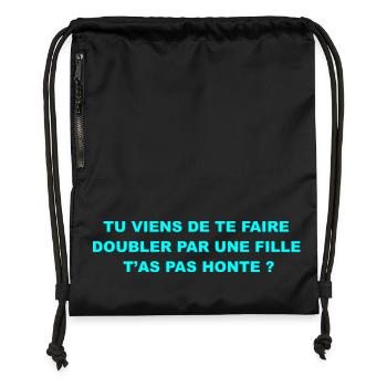 Autocollant Punchline Voiture - Sac à cordon en polyester recyclé - noir - Devant
