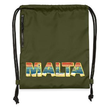 Malta Insel Strand Retro Urlaub Vintage Souvenir - Turnbeutel aus Recycling-Material - military Green - Vorne