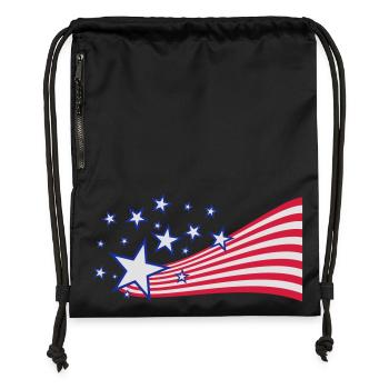 USA Flagge - Turnbeutel aus Recycling-Material - Schwarz - Vorne