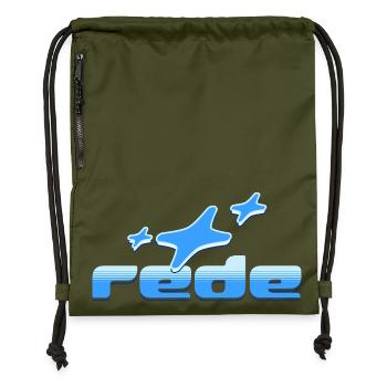 Frieden im Himmel: Flugzeug-Design - Turnbeutel aus Recycling-Material - military Green - Vorne