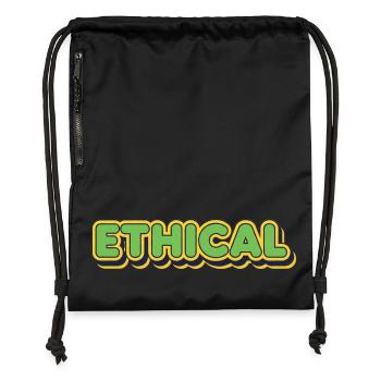 Ethical Glow Typo - Gymsac made from recycled material - black - Front