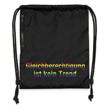 Gleichberechtigung ist kein Trend - Turnbeutel aus Recycling-Material - Schwarz - Vorne