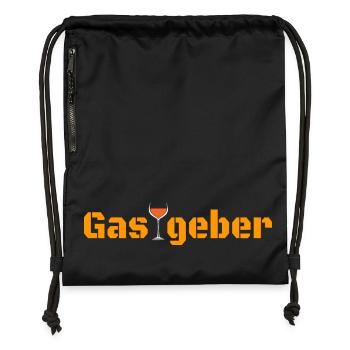 Gastgeber - Kreatives Design mit Cocktail-Glas - Turnbeutel aus Recycling-Material - Schwarz - Vorne