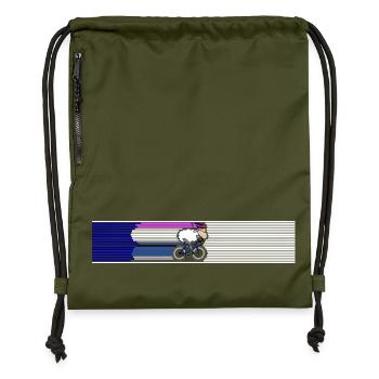 Tri Cycling - Gymsac made from recycled material - military green - Front