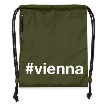 VIENNA Hashtag Wien - Gymsac made from recycled material - military green - Front
