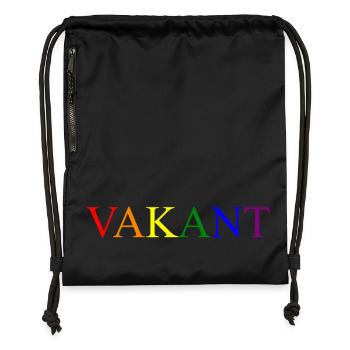 Vacant lettering 1 - Gymsac made from recycled material - black - Front