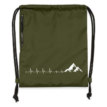 Heartbeat Mountain - Gymsac made from recycled material - military green - Front