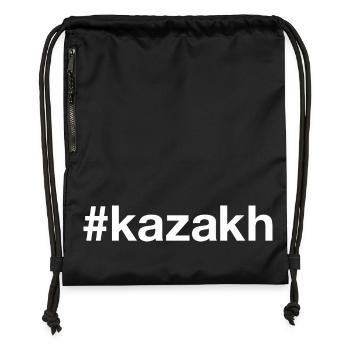 KAZAKH Kazakhstan Hashtag - Sac à cordon en polyester recyclé - military green - Devant