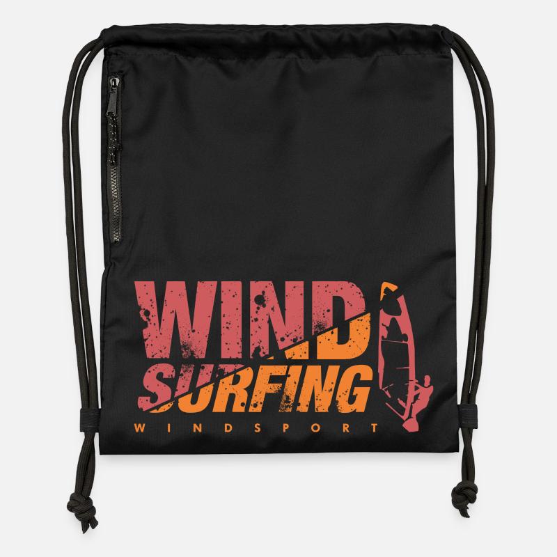 WINDSURFING Windsurfen - Turnbeutel aus Recycling-Material - Schwarz