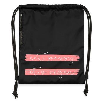 EAT PUSSY IT'S VEGAN - Sac à cordon en polyester recyclé - noir - Devant