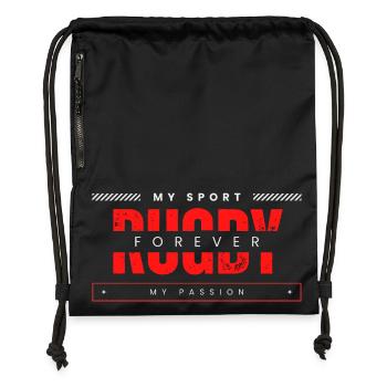 Rugby forever my sport my passion - Gymsac made from recycled material - black - Front