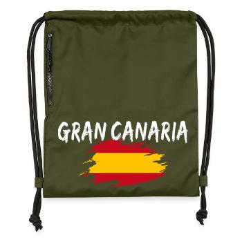 Île de Gran Canaria, Espagne - Sac à cordon en polyester recyclé - military green - Devant