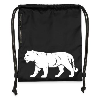 Tiger Walking Stripe Wilderness Vector - Gymsac made from recycled material - military green - Front