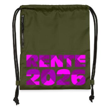 Rente 2026 , Abschied Rente - Turnbeutel aus Recycling-Material - military Green - Vorne
