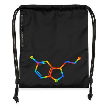 Regenbogenmolekülgeometrie – Seratonin - Turnbeutel aus Recycling-Material - Schwarz - Vorne