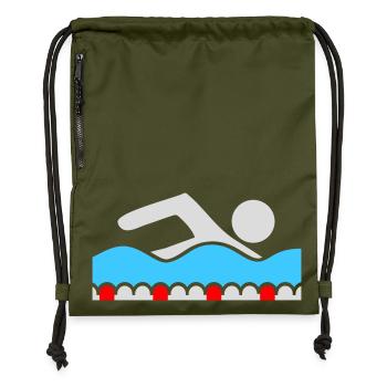 Schwimmer Piktogramm Freistil Welle Pool Sport - Turnbeutel aus Recycling-Material - military Green - Vorne