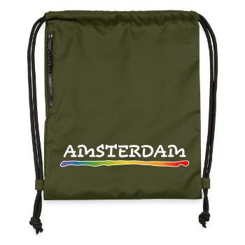 lhbt - Rainbow Amsterdam LGBT lgbtqi queer - Gymsac made from recycled material - military green - Front