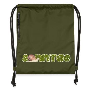 Escargot du dimanche - Sac à cordon en polyester recyclé - military green - Devant