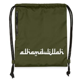 Alhamdulillah Islamic Muslim - Gymsac made from recycled material - military green - Front