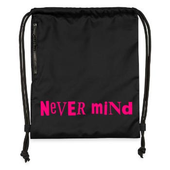 Never mind - Turnbeutel aus Recycling-Material - Schwarz - Vorne