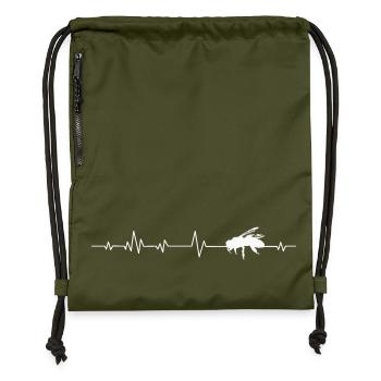 Abeilles - Sac à cordon en polyester recyclé - military green - Devant
