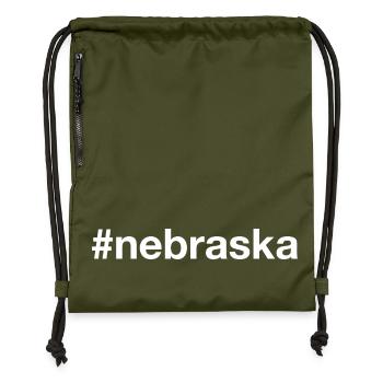 NEBRASKA State Hashtag - Turnbeutel aus Recycling-Material - military Green - Vorne
