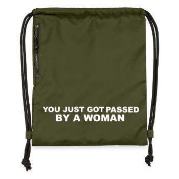 Sticker Phrase Culte - Sac à cordon en polyester recyclé - military green - Devant