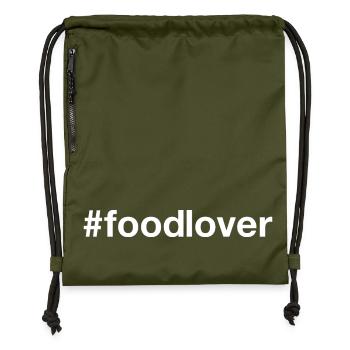 FOODLOVER Foodie Hashtag - Turnbeutel aus Recycling-Material - military Green - Vorne