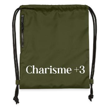 Role-playing humor, charisma plus three - Gymsac made from recycled material - military green - Front