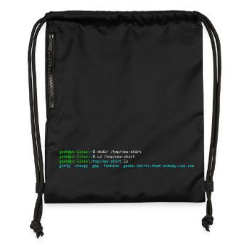 Linux-Terminal - Turnbeutel aus Recycling-Material - Schwarz - Vorne
