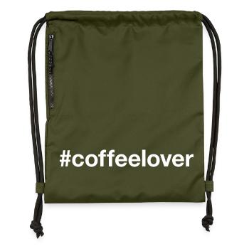 COFFEE LOVER Hashtag Kaffee - Gymsac made from recycled material - military green - Front