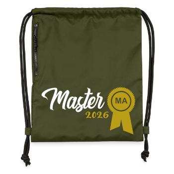 Master bestanden 2026 Promotion Sponsion - Turnbeutel aus Recycling-Material - military Green - Vorne
