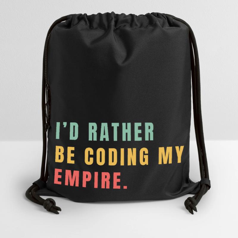 Je préférerais coder mon empire Sac à cordon en polyester recyclé