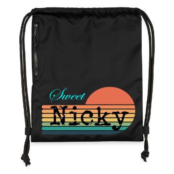 Nicky süßer Nicky Retro Vintage - Turnbeutel aus Recycling-Material - Schwarz - Vorne