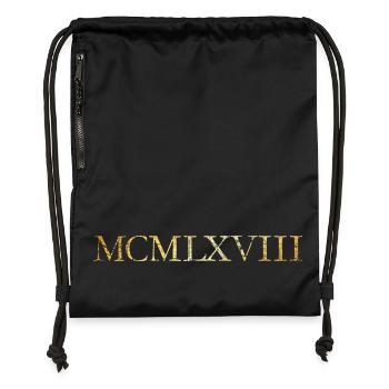MCMLXVIII (Vintage) Jahrgang 1968 Geburtstag - Turnbeutel aus Recycling-Material - Schwarz - Vorne