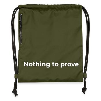Citation de la liberté | Rien à prouver - White - Sac à cordon en polyester recyclé - military green - Devant