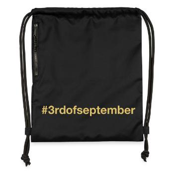 Né le 3 Septembre Anniversaire - Sac à cordon en polyester recyclé - noir - Devant