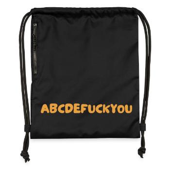 ABC Alphabet Statement Fuck You Humor - Gymsac made from recycled material - black - Front
