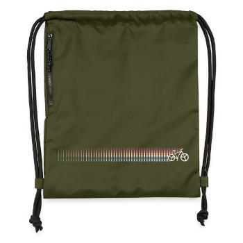 Gradient Barcode Sunset - Gymsac made from recycled material - military green - Front