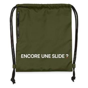 Encore une slide humour réunion bureau - Sac à cordon en polyester recyclé - military green - Devant