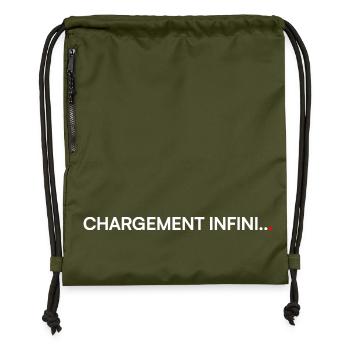 Chargement infini humour fatigue travail - Sac à cordon en polyester recyclé - military green - Devant