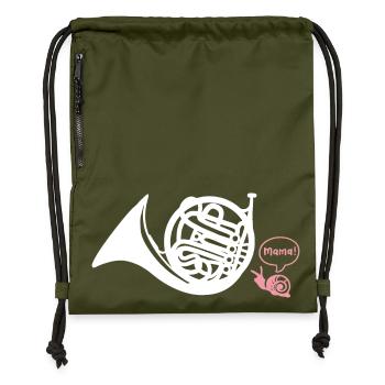 Waldhorn Hornist - Turnbeutel aus Recycling-Material - military Green - Vorne