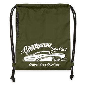 Hangar en plomb pour gentlemen Hot Rod - Sac à cordon en polyester recyclé - military green - Devant