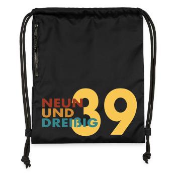 39. Geburtstag Retro Geschenkidee - Turnbeutel aus Recycling-Material - Schwarz - Vorne