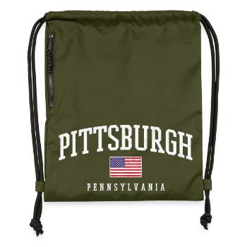 Arc de Pittsburgh avec drapeau - Sac à cordon en polyester recyclé - military green - Devant