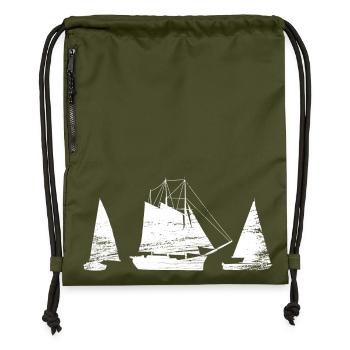 Segelboot - Turnbeutel aus Recycling-Material - military Green - Vorne
